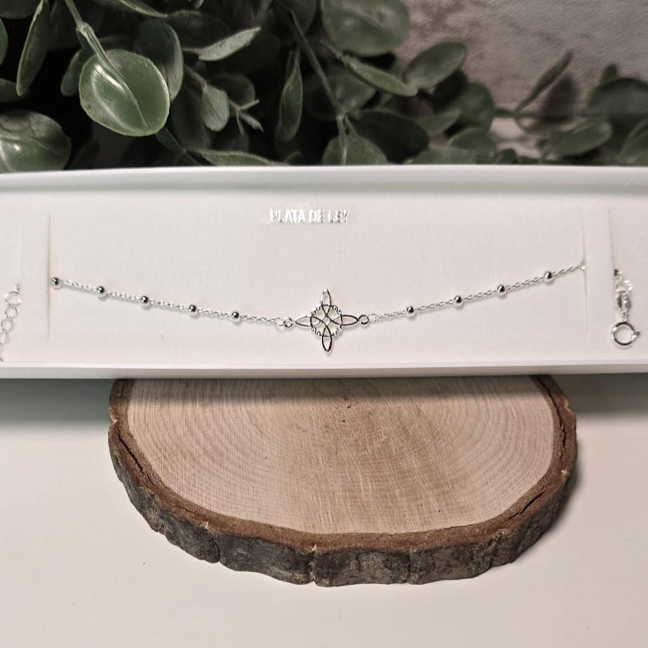 Pulsera de Plata de nudo de Bruja