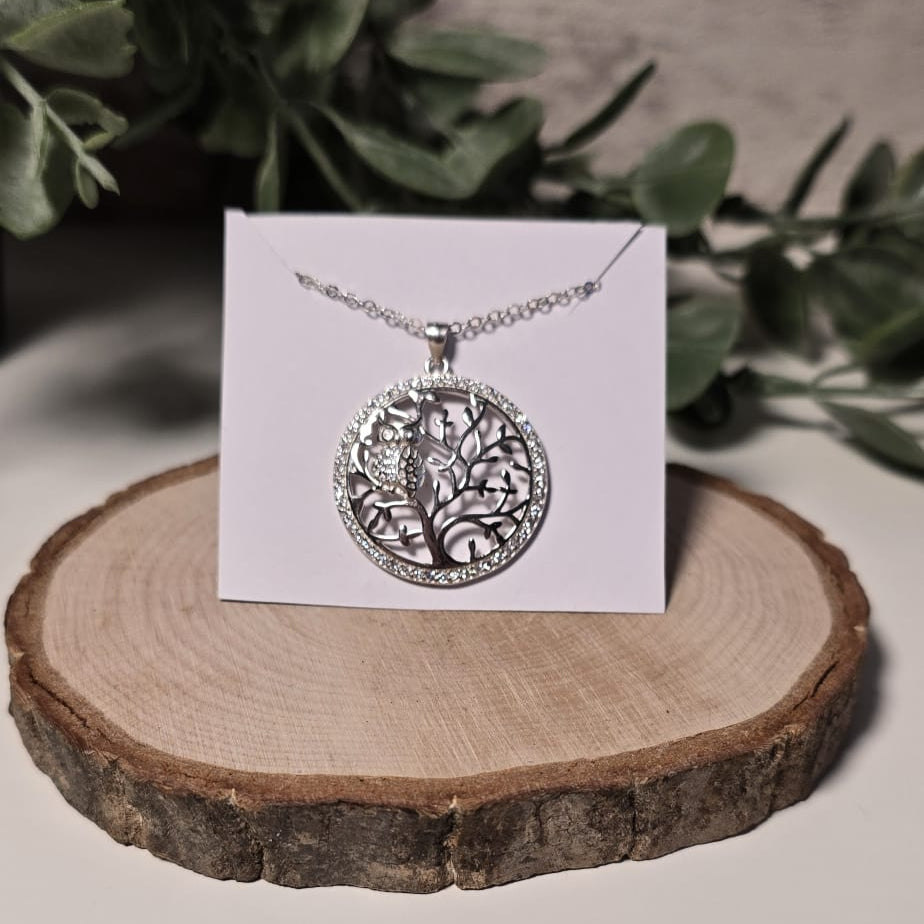 Collar de Arbol de la vida con BUHO