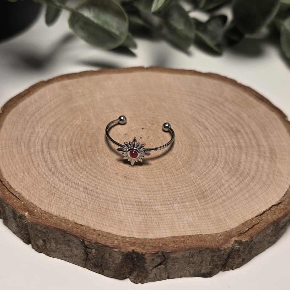 Anillo de piedra Coralina