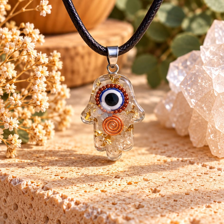 COLLAR ORGONITA CUARZO CRISTAL