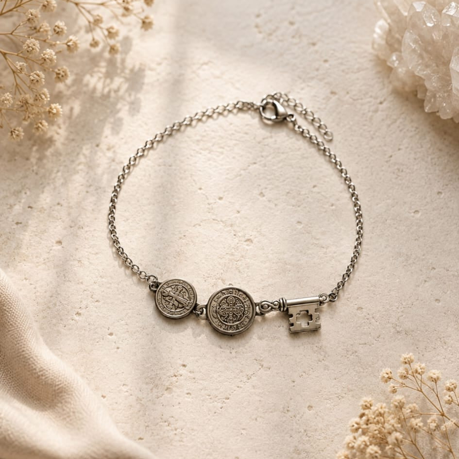 Pulsera de Acero llave San Benito