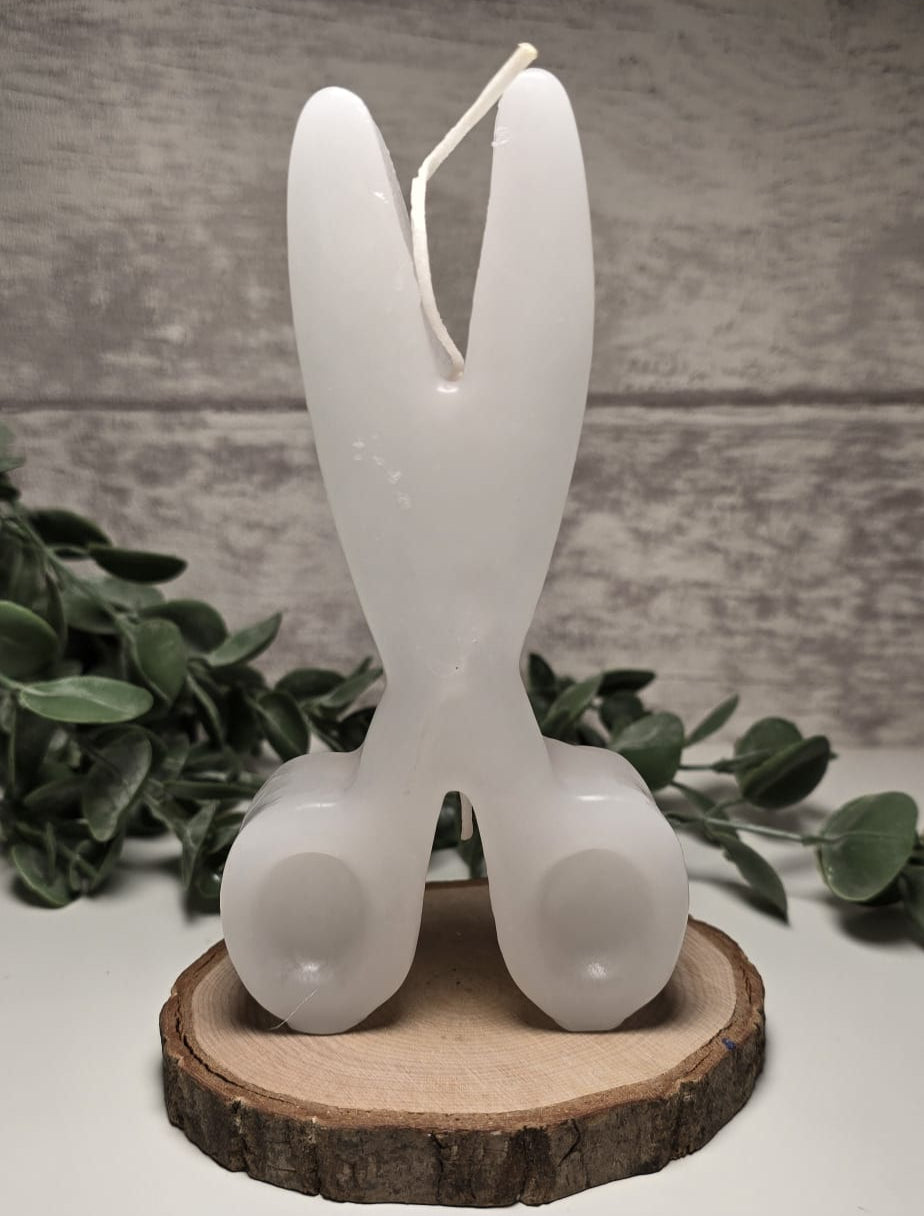 Vela en forma de tijera , blanca
