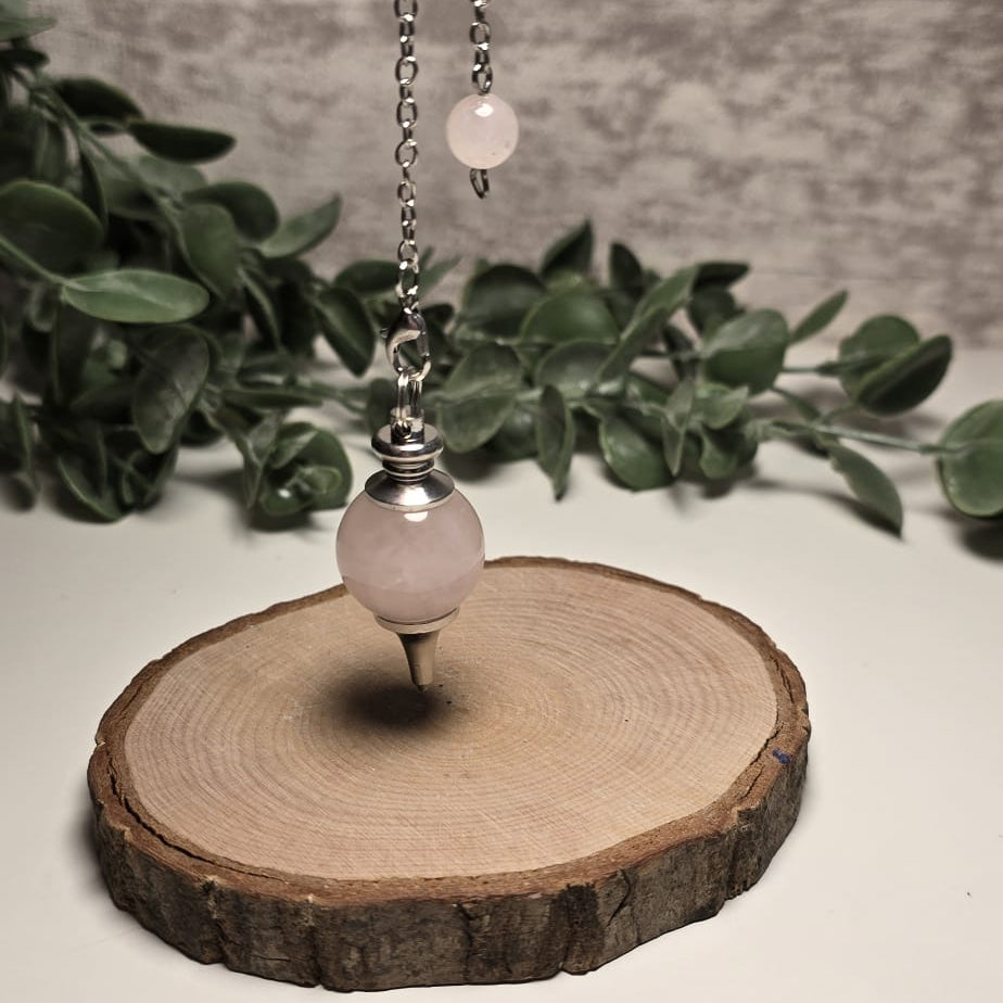 Pendulo Mineral Cuarzo rosa