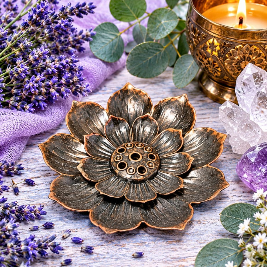 Porta incienso flor de loto tamaño pequeño