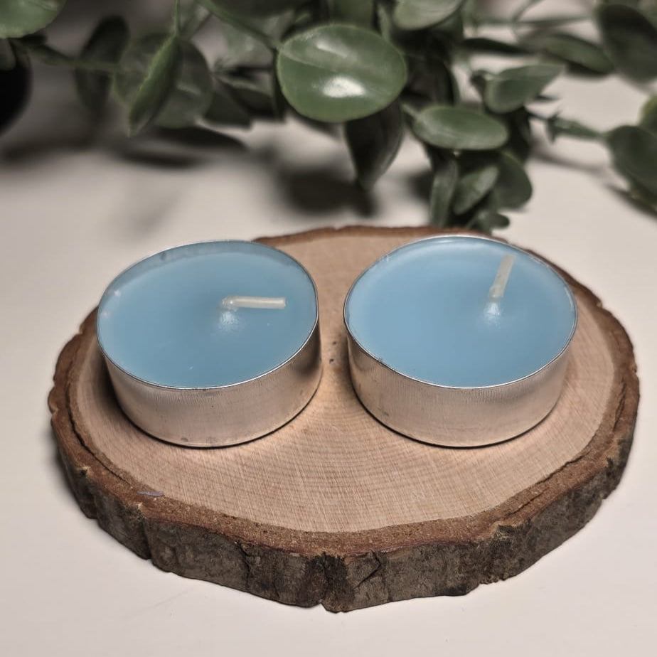 Velas de te , azul celeste