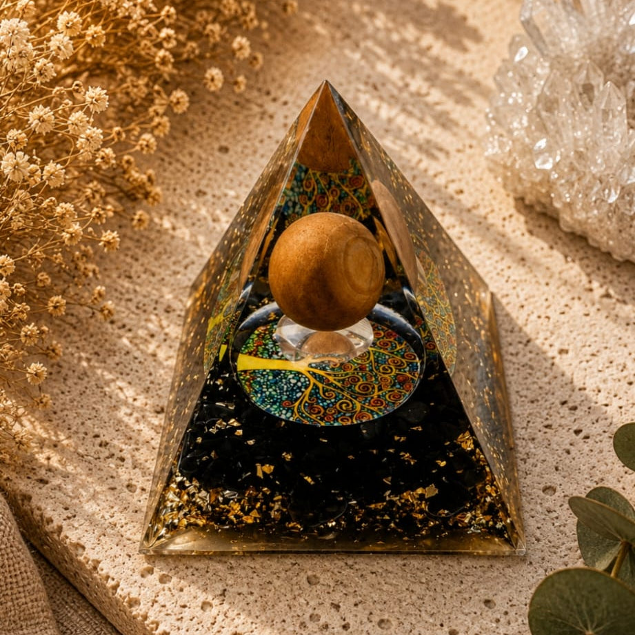 PIRAMIDE DE ORGONITA " OJO DE TIGRE"