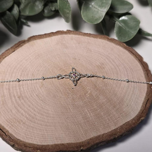 Pulsera de nudo de bruja de plata (925)