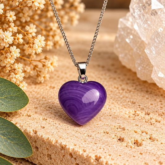 Collar Corazon Amatista