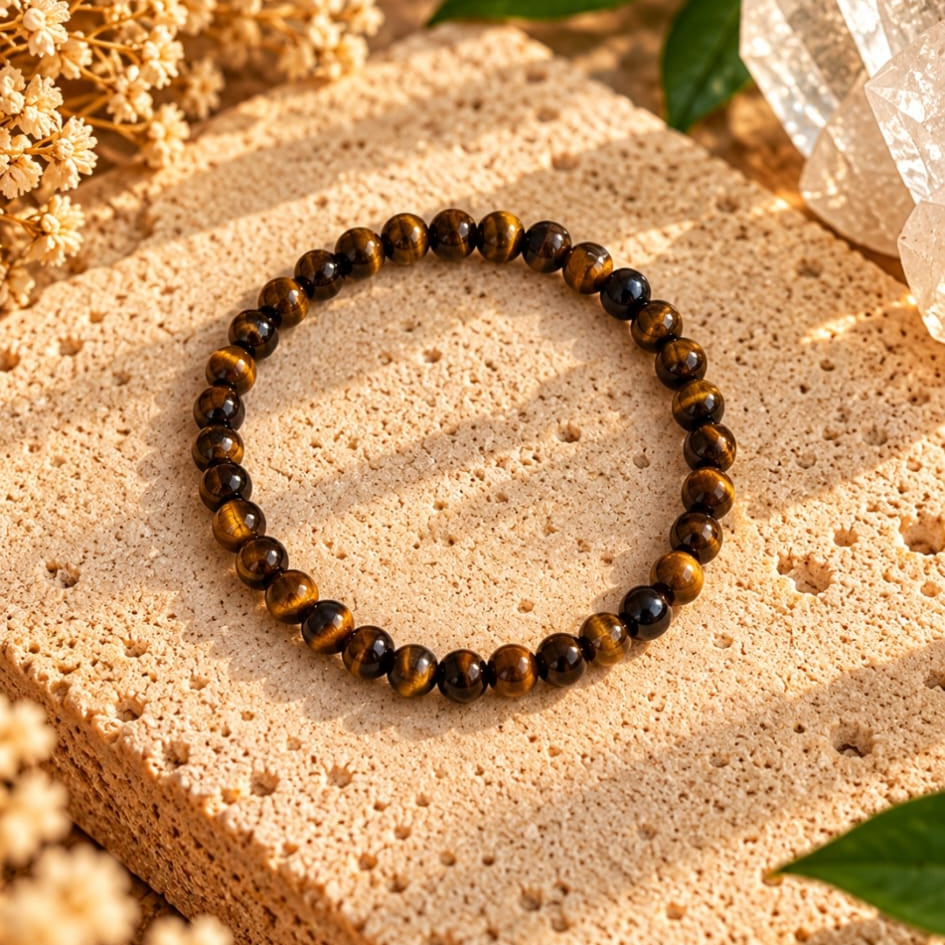 Pulsera " Ojo de Tigre"     . 2 tamaños cuentas pequeñas y grandes
