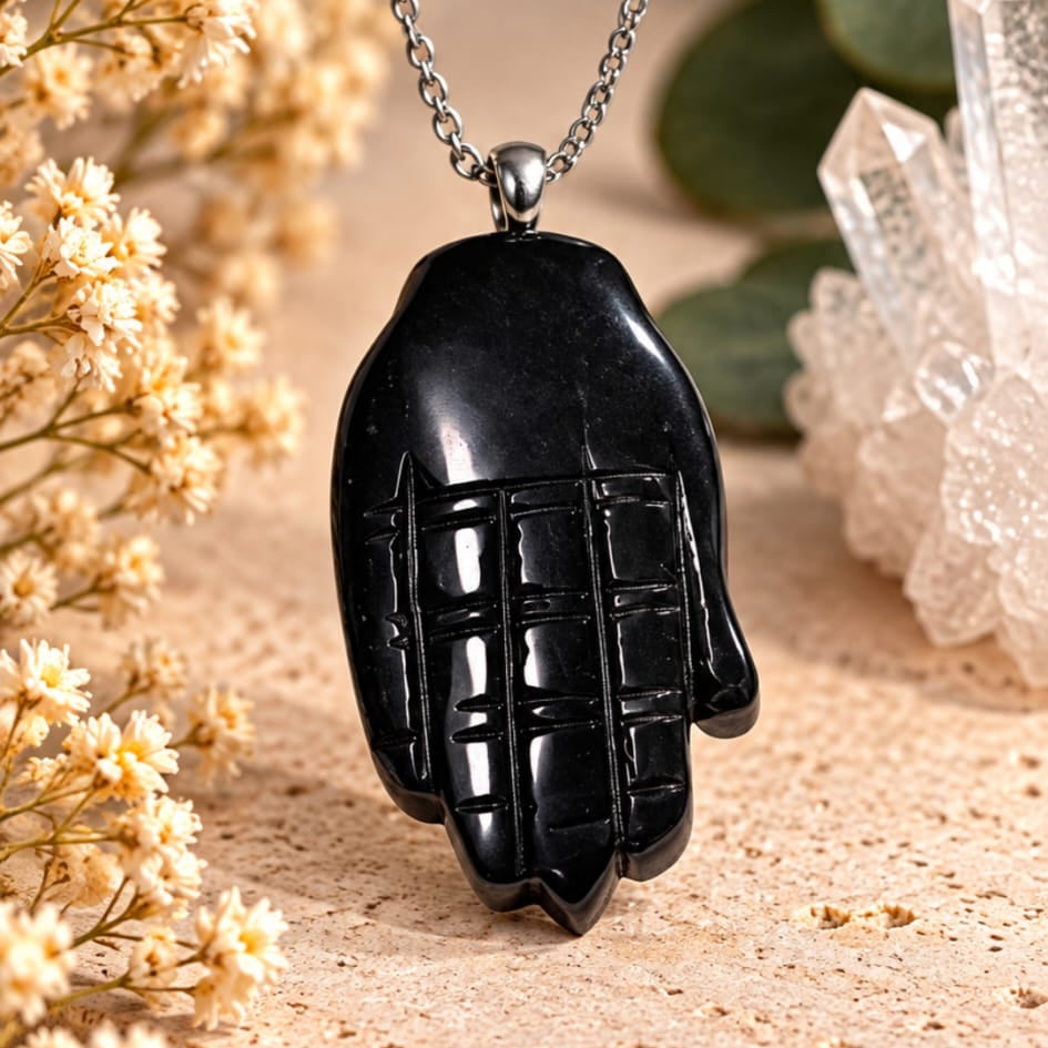 COLLAR DE  TURMALINA EN FORMA DE MANO