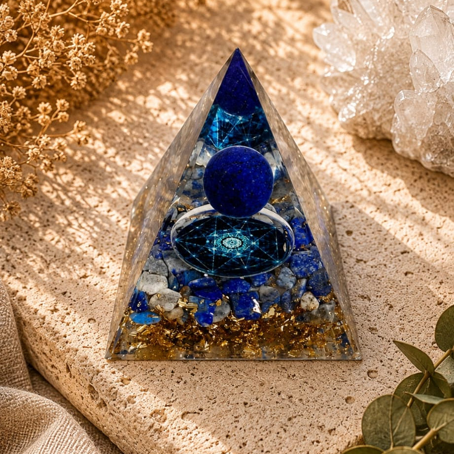 PIRAMIDE ORGANITA "ESFERA LAPIZLAZULI"