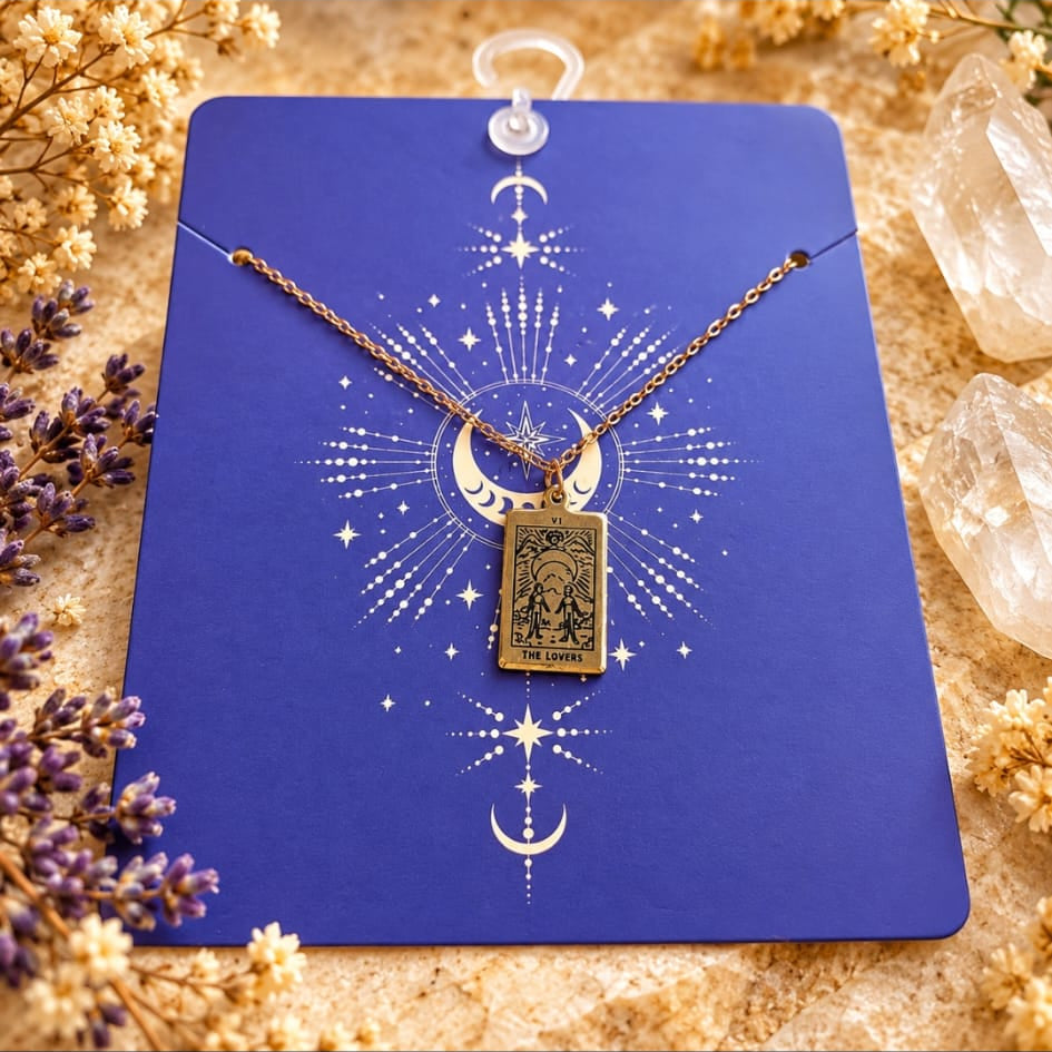 Collar carta de tarot "  enamorado "
