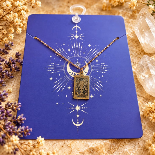 Collar carta de tarot "  enamorado "
