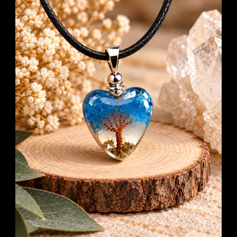 Collar de orgonita Corazon  Lapislázuli