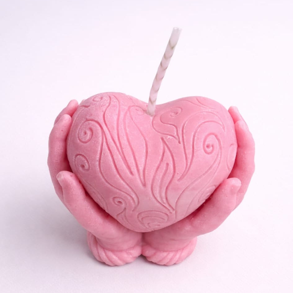 Vela Artesanal en forma de corazon