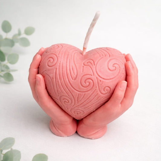Vela Artesanal en forma de corazon
