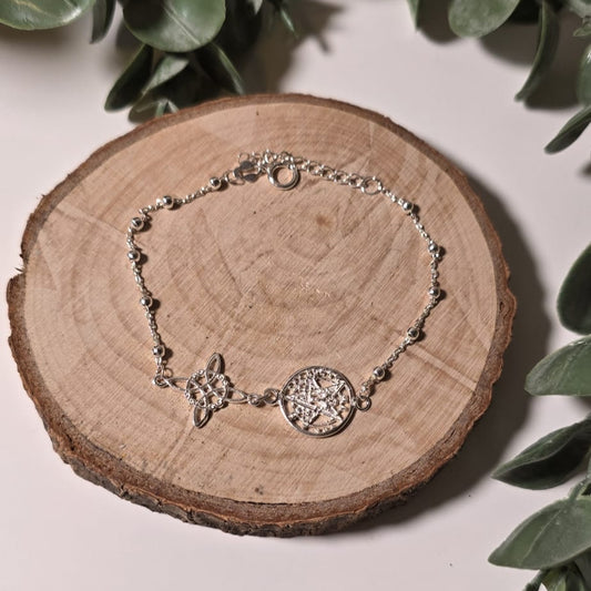 Pulsera Doble Protección: Nudo de Buja y Tetragrámaton