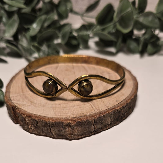 Pulsera Brazalete con ojo de tigre