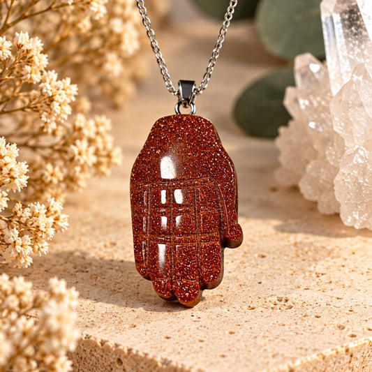 COLLAR DE PIEDRA DEL SOL EN FORMA DE MANO