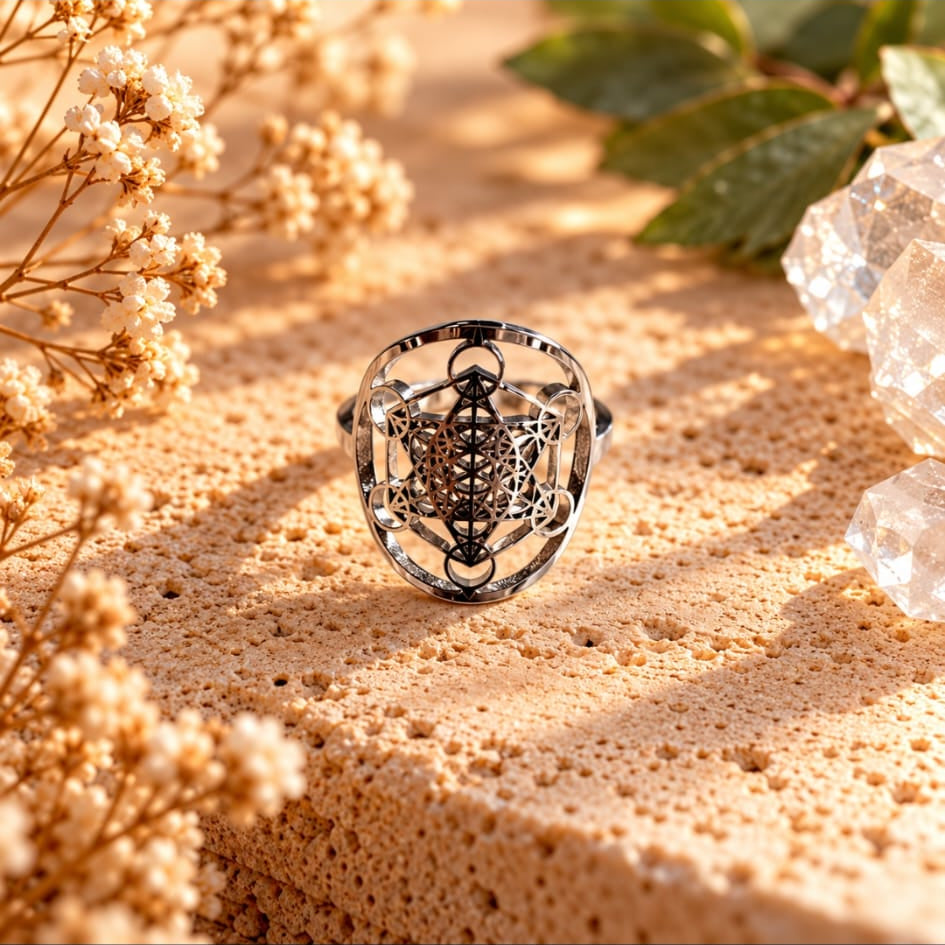 Anillo "CUBO DE  METATRON"