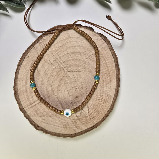 PULSERA DE PALO SANTO Y OJO TURCO