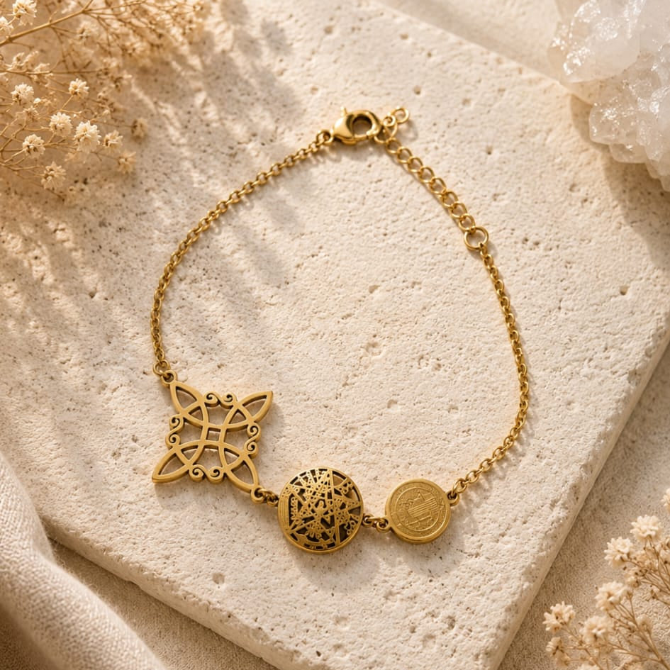 Pulsera de TRIPLE PROTECCION DORADA