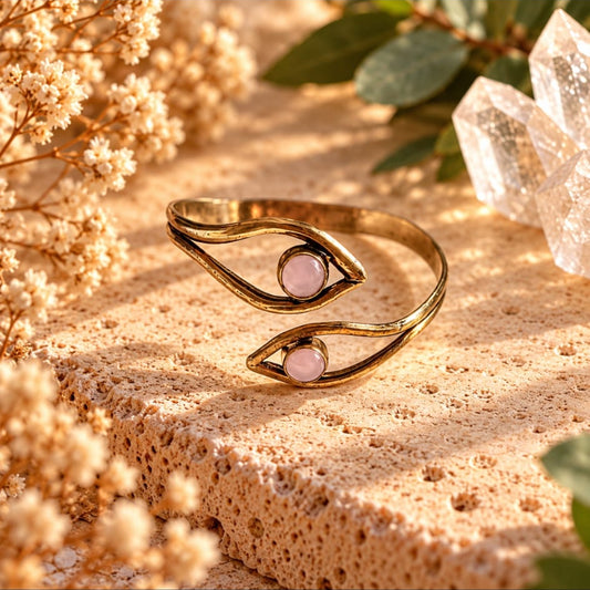 Pulsera "Brazalete con cuarzo rosa"