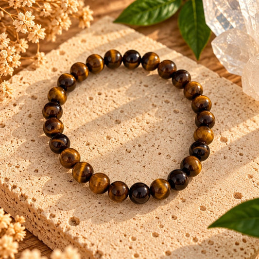 Pulsera " Ojo de Tigre"     . 2 tamaños cuentas pequeñas y grandes
