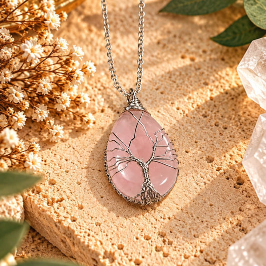 Collar de Cuarzo rosa