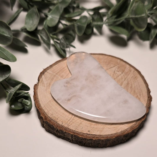 GUA SHA  MASAJE FACIAL, CUARZO BLANCO