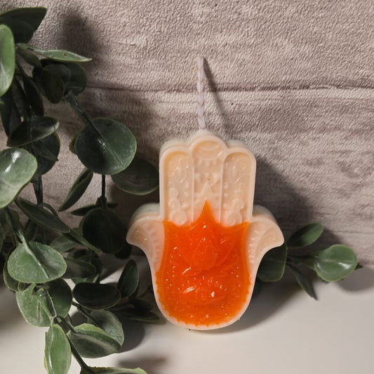 Vela Fátima Blanca y Naranja